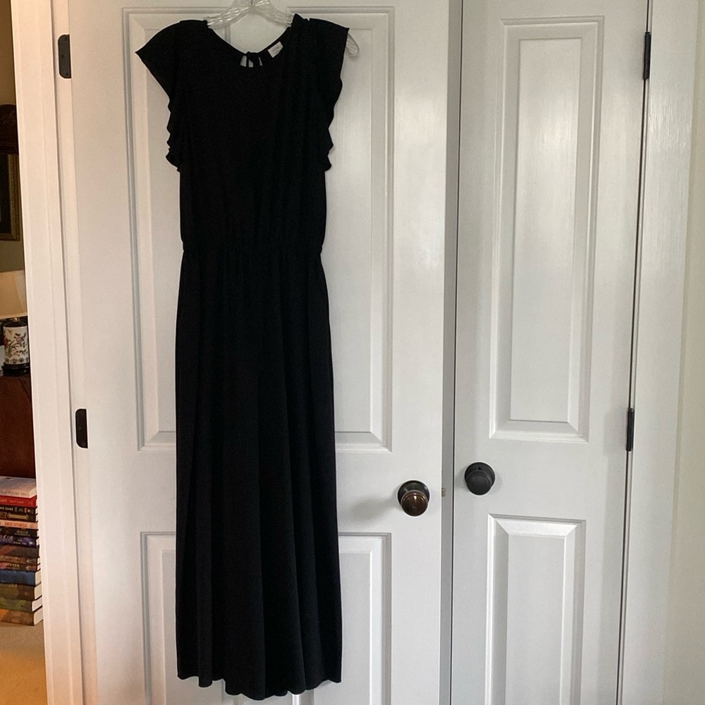 Black open back jumpsuit